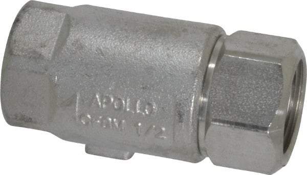 Conbraco - 1/2" Stainless Steel Check Valve - Inline, FNPT x FNPT - Industrial Tool & Supply