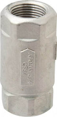 Conbraco - 3/4" Stainless Steel Check Valve - Inline, FNPT x FNPT - Industrial Tool & Supply