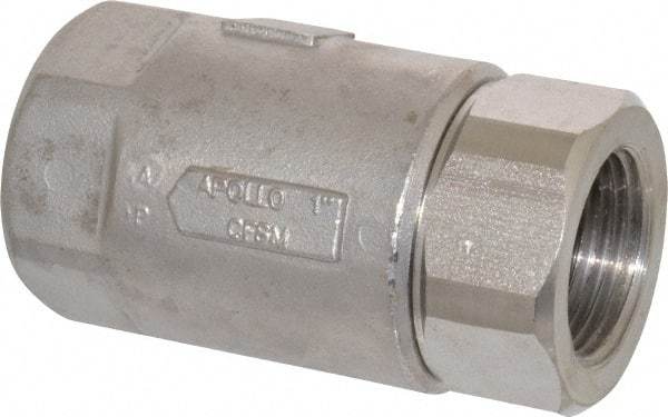 Conbraco - 1" Stainless Steel Check Valve - Inline, FNPT x FNPT - Industrial Tool & Supply