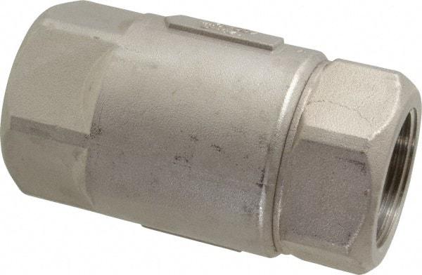 Conbraco - 1-1/4" Stainless Steel Check Valve - Inline, FNPT x FNPT - Industrial Tool & Supply