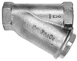 Conbraco - 1/8" Pipe, FNPT Ends, Cast Bronze Y-Strainer - 400 psi WOG Rating - Industrial Tool & Supply