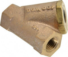 Conbraco - 1/4" Pipe, FNPT Ends, Cast Bronze Y-Strainer - 400 psi WOG Rating - Industrial Tool & Supply