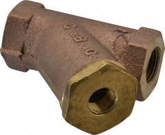 Conbraco - 3/8" Pipe, FNPT Ends, Cast Bronze Y-Strainer - 400 psi WOG Rating - Industrial Tool & Supply