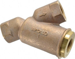Conbraco - 1" Pipe, FNPT Ends, Cast Bronze Y-Strainer - 400 psi WOG Rating - Industrial Tool & Supply