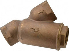 Conbraco - 1-1/2" Pipe, FNPT Ends, Cast Bronze Y-Strainer - 400 psi WOG Rating - Industrial Tool & Supply