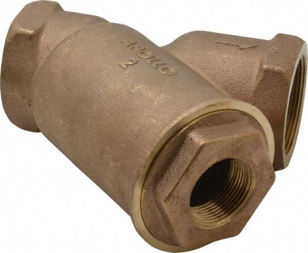 Conbraco - 2" Pipe, FNPT Ends, Cast Bronze Y-Strainer - 400 psi WOG Rating - Industrial Tool & Supply