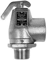 Conbraco - 3/4" Inlet, 1" Outlet, ASME Safety Relief Valve - 35 Max psi, Bronze, 790,000 BTUs - Industrial Tool & Supply
