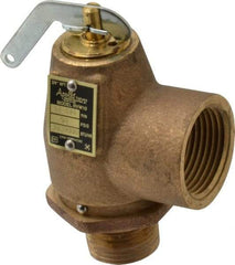 Conbraco - 3/4" Inlet, 1" Outlet, ASME Safety Relief Valve - 50 Max psi, Bronze, 1,035,000 BTUs - Industrial Tool & Supply