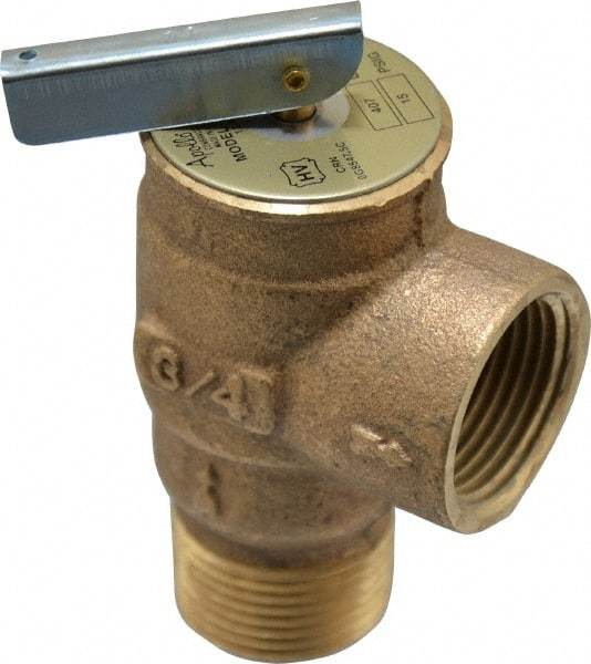 Conbraco - 3/4" Inlet, 3/4" Outlet, ASME Low Pressure Steam Heating Relief Valve - 15 Max psi, Bronze, 407 Lb per Hour - Industrial Tool & Supply