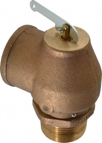 Conbraco - 1-1/4" Inlet, 1-1/2" Outlet, ASME Low Pressure Steam Heating Relief Valve - 15 Max psi, Bronze, 1,200 Lb per Hour - Industrial Tool & Supply