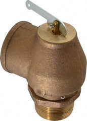 Conbraco - 1-1/4" Inlet, 1-1/2" Outlet, ASME Low Pressure Steam Heating Relief Valve - 15 Max psi, Bronze, 1,200 Lb per Hour - Industrial Tool & Supply