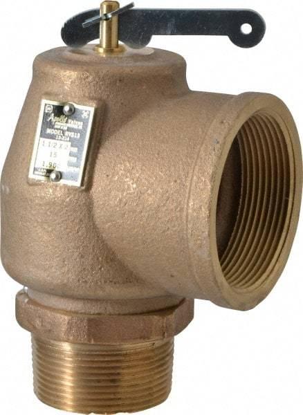 Conbraco - 1-1/2" Inlet, 2" Outlet, ASME Low Pressure Steam Heating Relief Valve - 15 Max psi, Bronze, 1,900 Lb per Hour - Industrial Tool & Supply