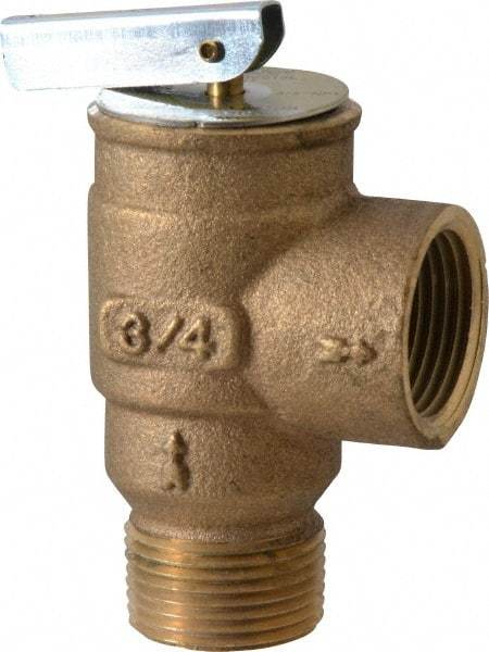Conbraco - 3/4" Inlet, 3/4" Outlet, ASME Low Pressure Steam Heating Relief Valve - 10 Max psi, Bronze, 407 Lb per Hour - Industrial Tool & Supply