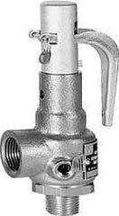 Conbraco - 1-1/2" Inlet, 2" Outlet, High Pressure Safety Relief Valve - 100 Max psi, Bronze, 4,600 Lb per Hour - Industrial Tool & Supply