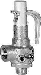 Conbraco - 1-1/4" Inlet, 1-1/2" Outlet, High Pressure Safety Relief Valve - 75 Max psi, Bronze, 2,302 Lb per Hour - Industrial Tool & Supply