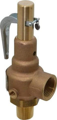 Conbraco - 3/4" Inlet, 1" Outlet, High Pressure Safety Relief Valve - 50 Max psi, Bronze, 647 Lb per Hour - Industrial Tool & Supply