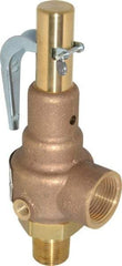 Conbraco - 3/4" Inlet, 1" Outlet, High Pressure Safety Relief Valve - 75 Max psi, Bronze, 898 Lb per Hour - Industrial Tool & Supply