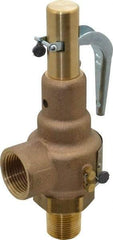 Conbraco - 3/4" Inlet, 1" Outlet, High Pressure Safety Relief Valve - 125 Max psi, Bronze, 1,402 Lb per Hour - Industrial Tool & Supply