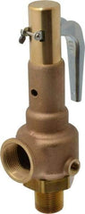 Conbraco - 1" Inlet, 1-1/4" Outlet, High Pressure Safety Relief Valve - 100 Max psi, Bronze, 1,796 Lb per Hour - Industrial Tool & Supply