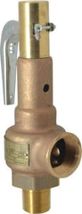 Conbraco - 1" Inlet, 1-1/4" Outlet, High Pressure Safety Relief Valve - 125 Max psi, Bronze, 2,189 Lb per Hour - Industrial Tool & Supply