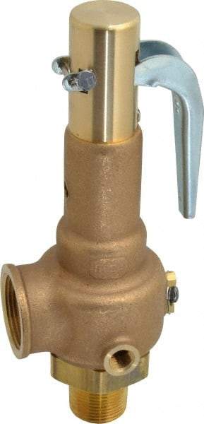 Conbraco - 1" Inlet, 1-1/4" Outlet, High Pressure Safety Relief Valve - 150 Max psi, Bronze, 2,581 Lb per Hour - Industrial Tool & Supply