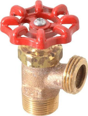 Conbraco - 3/4" Pipe, Bronze, MNPT x GHT End Connection, Boiler Drain Valve - 5/8" Long Shank, Handwheel Handle - Industrial Tool & Supply