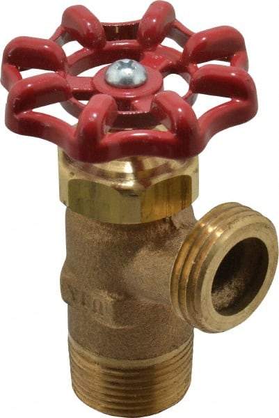 Conbraco - 3/4" Pipe, Bronze, MNPT x GHT End Connection, Boiler Drain Valve - 15/16" Long Shank, Handwheel Handle - Industrial Tool & Supply