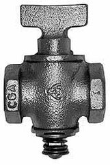 Conbraco - 3/8" Pipe, Tee Head Wrench Operated Gas Cock - Bronze - Industrial Tool & Supply