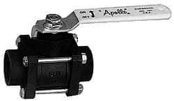 Apollo - 2" Pipe, Full Port, Carbon Steel Standard Ball Valve - 3 Piece, Inline - One Way Flow, Socket Weld x Socket Weld Ends, Lever Handle, 1,000 WOG, 150 WSP - Industrial Tool & Supply