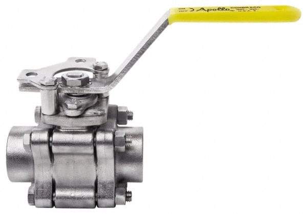 Apollo - 3" Pipe, Full Port, Stainless Steel Standard Ball Valve - 3 Piece, Inline - One Way Flow, FNPT x FNPT Ends, Lever Handle, 1,000 WOG, 150 WSP - Industrial Tool & Supply