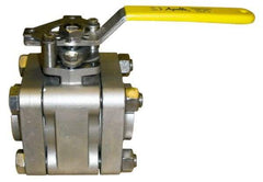 Apollo - 3" Pipe, Full Port, Stainless Steel Standard Ball Valve - 3 Piece, Inline - One Way Flow, Socket Weld x Socket Weld Ends, Lever Handle, 1,000 WOG, 150 WSP - Industrial Tool & Supply