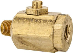 Apollo - 1/8" Pipe, MNPT x FNPT End Connections, Brass, Inline, Two Way Flow, Instrumentation Ball Valve - 400 psi WOG Rating, Screw Slot Handle, Buna N Seal, PTFE Seat - Industrial Tool & Supply