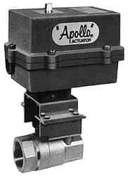 Apollo - 1-1/2" Pipe, 1,500 psi WOG Rating Stainless Steel Electric Actuated Ball Valve - Standard Port, 150 psi WSP Rating, Threaded (NPT) End Connection - Industrial Tool & Supply
