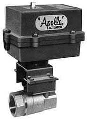 Apollo - 1-1/2" Pipe, 1,500 psi WOG Rating Stainless Steel Electric Actuated Ball Valve - Standard Port, 150 psi WSP Rating, Threaded (NPT) End Connection - Industrial Tool & Supply