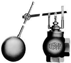 Made in USA - 1-1/2" Pipe, Bronze, Angle Pattern-Single Seat, Automatic Float Valve - 65 psi, NPTF End Connections - Industrial Tool & Supply