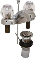 Moen - Knob Handle, Deck Plate Bathroom Faucet - Two Handle, Pop Up Drain, Standard Spout - Industrial Tool & Supply