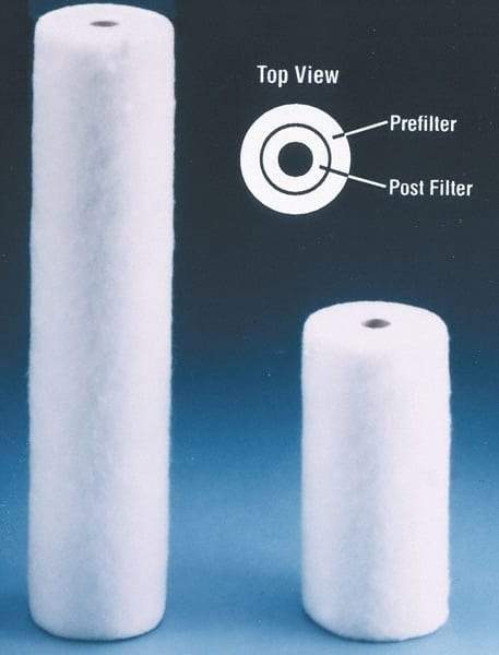 Value Collection - 4-5/16" OD, 1µ, Polypropylene Melt Blown-Thermal Bonded Cartridge Filter - 9-7/8" Long, Reduces Sediments - Industrial Tool & Supply