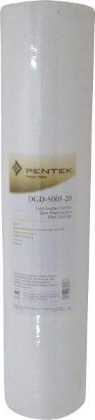 Pentair - 4-1/2" OD, 50/5µ, Polypropylene Dual Gradient Cartridge Filter - 20" Long, Reduces Sediments - Industrial Tool & Supply