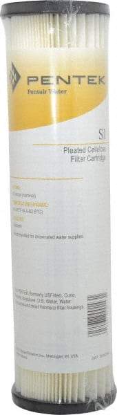 Pentair - 2-5/8" OD, 20µ, Resin Cellulose Pleated Cartridge Filter - 9-3/4" Long, Reduces Sediments - Industrial Tool & Supply