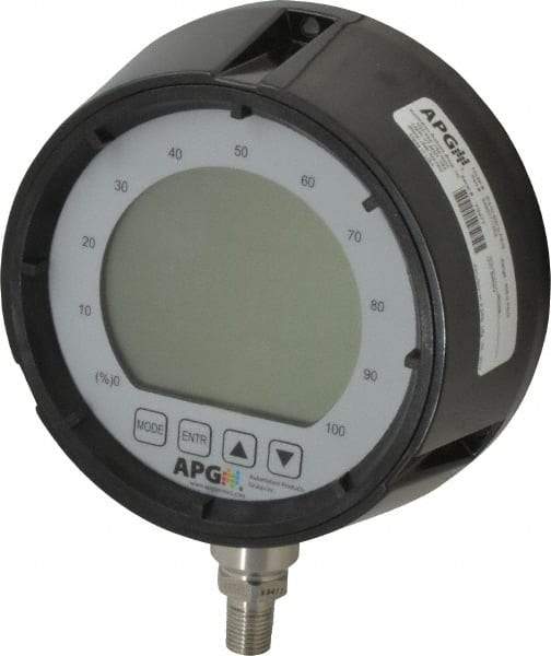 Made in USA - 4-1/2" Dial, 1/4 Thread, 0-500 Scale Range, Pressure Gauge - Lower Connection Mount, Accurate to 0.25% of Scale - Industrial Tool & Supply