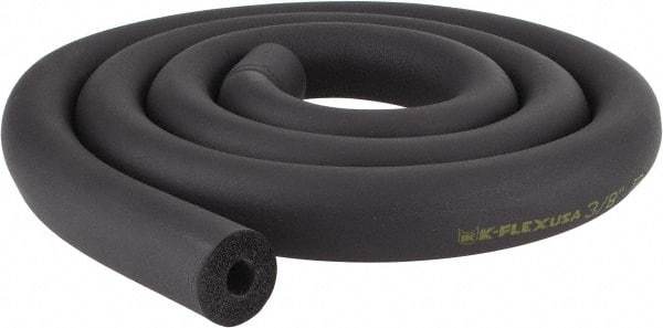 Made in USA - 3/8" Thick x 6' Long, Elastomeric Flexible Pipe Insulation - -40 to 220°F - Industrial Tool & Supply