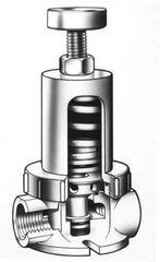 Simtech - 1/2" Pipe, NPTF End Connection, PVC Pressure Regulating Valve - EPDM Seal, 160 psi Inlet Pressure, 10 to 15 psi Working Pressure - Industrial Tool & Supply