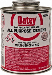Oatey - 16 oz All-Purpose Medium Bodied Cement - Clear, Use with ABS, PVC & CPVC up to 6" Diam - Industrial Tool & Supply