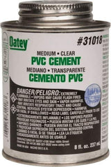 Oatey - 8 oz Medium Bodied Cement - Clear, Use with PVC up to 6" Diam - Industrial Tool & Supply
