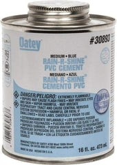 Oatey - 16 oz Medium Bodied Cement - Blue, Use with PVC up to 6" Diam - Industrial Tool & Supply