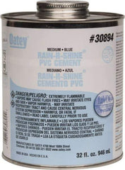 Oatey - 32 oz Medium Bodied Cement - Blue, Use with PVC up to 6" Diam - Industrial Tool & Supply