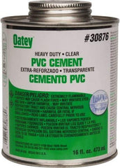Oatey - 16 oz Heavy Duty Cement - Clear, Use with PVC up to 12" Diam - Industrial Tool & Supply