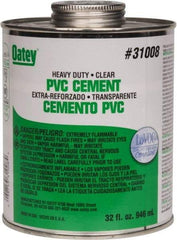 Oatey - 32 oz Heavy Duty Cement - Clear, Use with PVC up to 12" Diam - Industrial Tool & Supply