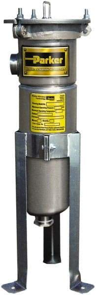 Parker - 2 Inch, Stainless Steel, Bag Filter Housing - FNPT End Connection, 160 GPM Max Flow - Industrial Tool & Supply