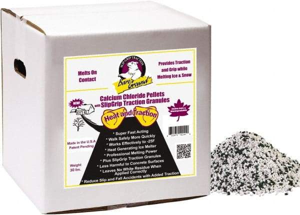 Bare Ground Solutions - 40 Lb Box Calcium Chloride Pellets - Effective to -20°F - Industrial Tool & Supply